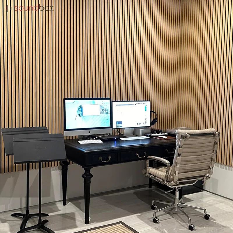 Soundbox wood acoustic panel slat music studio acoustic wood panels for home cinema