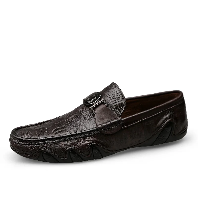 
Moccasin-gommino Luxury Casual Slip-on Flat Genuine Leather Loafers Mens Dress Shoes 