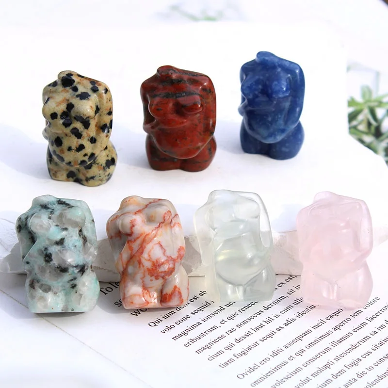 Crystal Crafts Female Mannequin Torso Hand Carved Crystal Model Pregnant Women Body