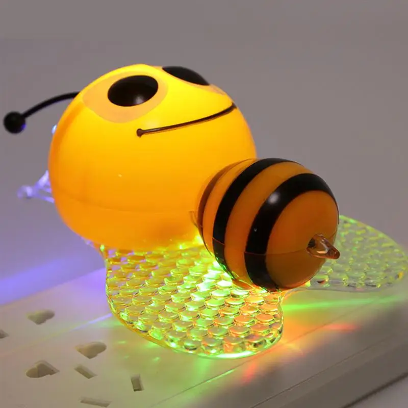 Bee Design Night Light Lamp Light-Controll Wall Nightlight for Baby and Toddlers with EU Plug