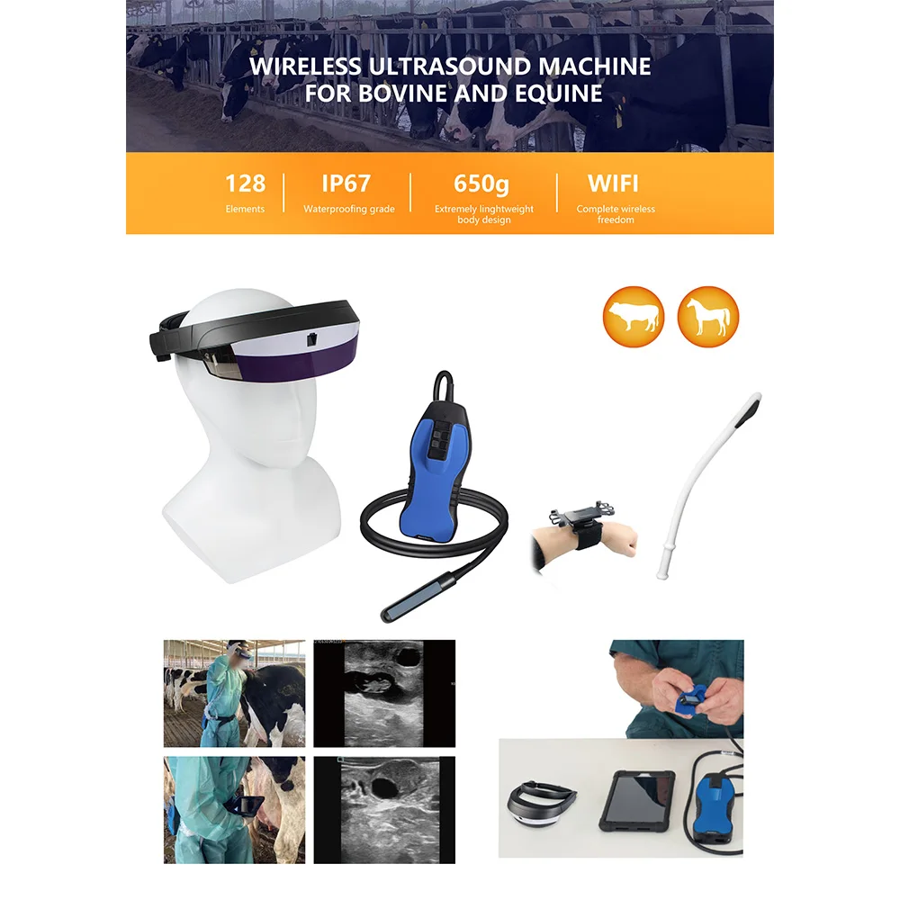 Bovine pig Veterinary ultrasonido dog ecografo pet medical equipment vet Wireless Ultrasound Scanner machine probe