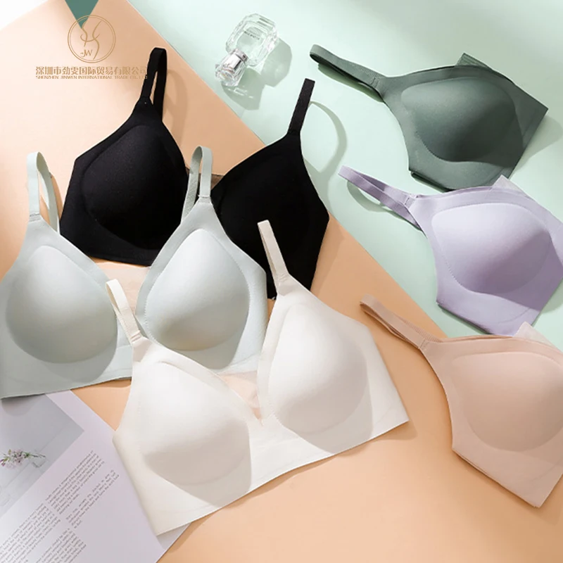 Dropshipping Fashion Seamless Simple Solid Color Push Up Wireless Comfort Bra For Women Girls