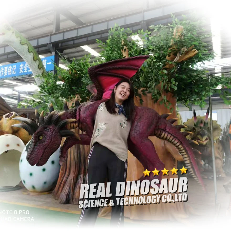 
Animatronic Dragon Realistic Baby Dinosaur Puppet 
