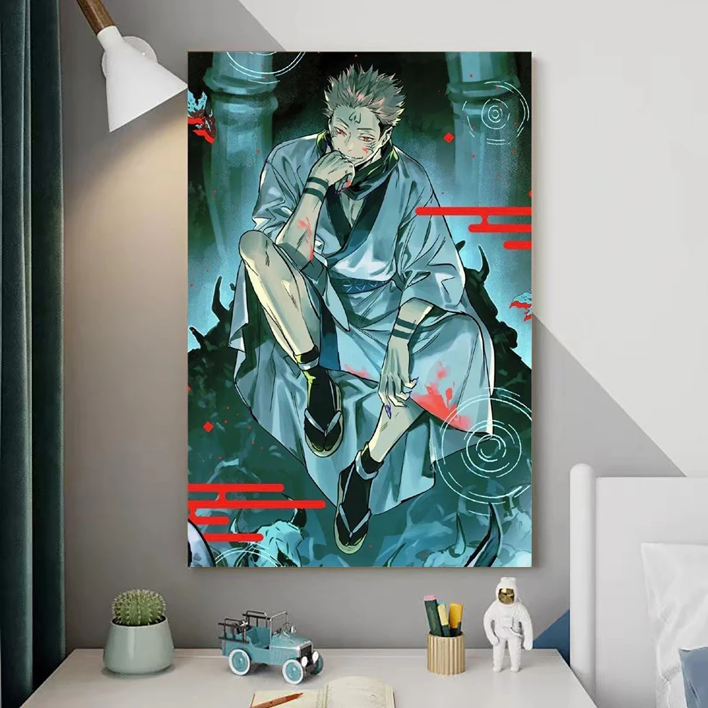 Guanjun 40*60 см shonen jump манга постер настенное искусство декоративная картина для спальни jujutsu kaisen Печать на холсте sukuna аниме живопись