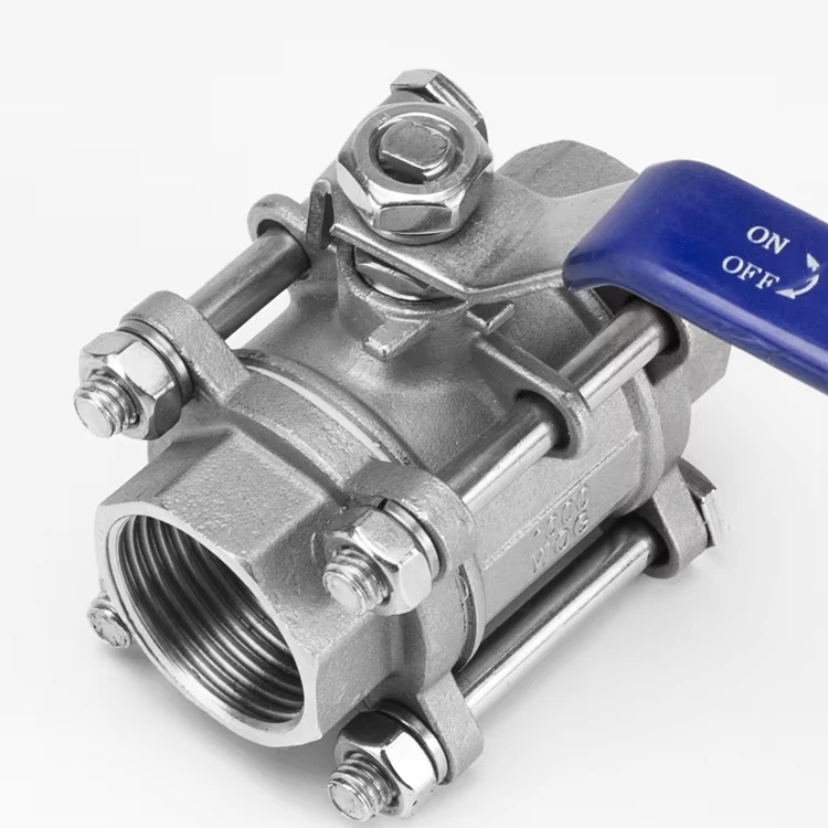 CNJS 3pc Ball Valve NPT BSPT Stainless Steel 304 3 Piece Ball Valve DN15  1000WOG Full Port ball valve
