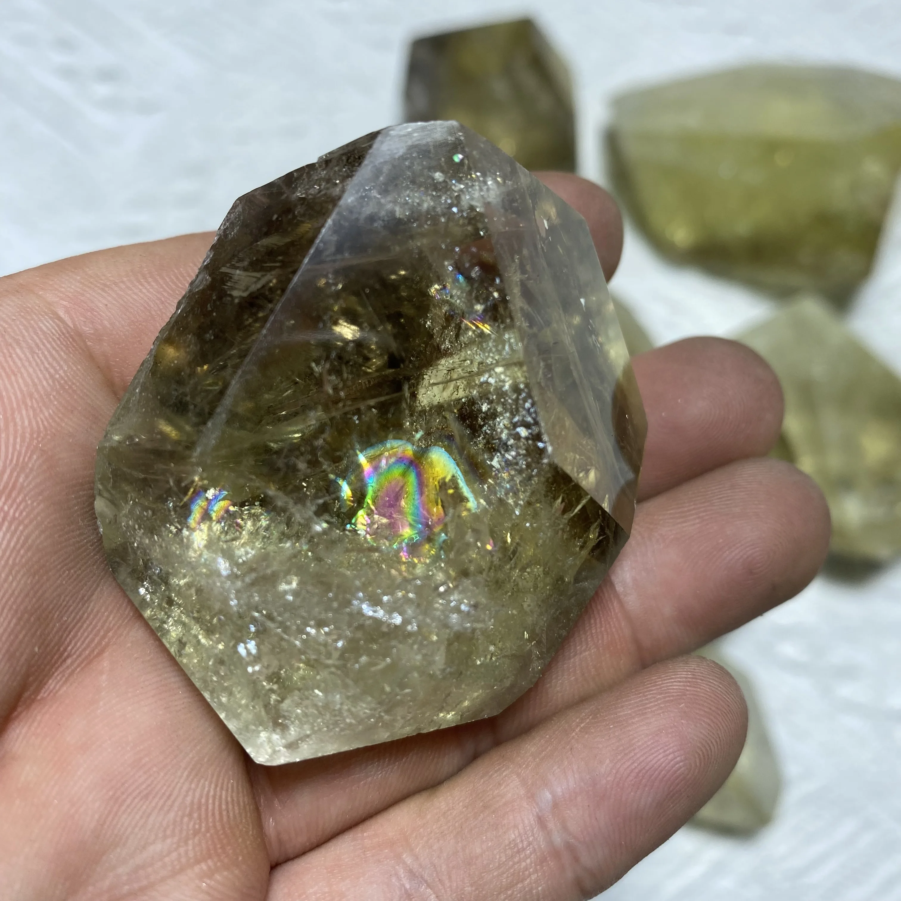 Wholesale High Quality Natural Crystal Stone Rainbow  Citrine Freeform Spiritual Quartz Crystal Freeform For Healing