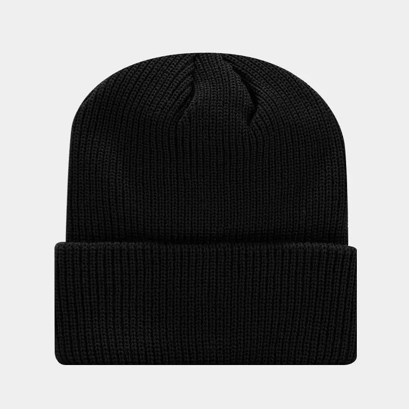 Custom Logo Winter Knitted Hat Skull Cap Logo Printed Jacquard Embroidery Knitted Beanie Hat