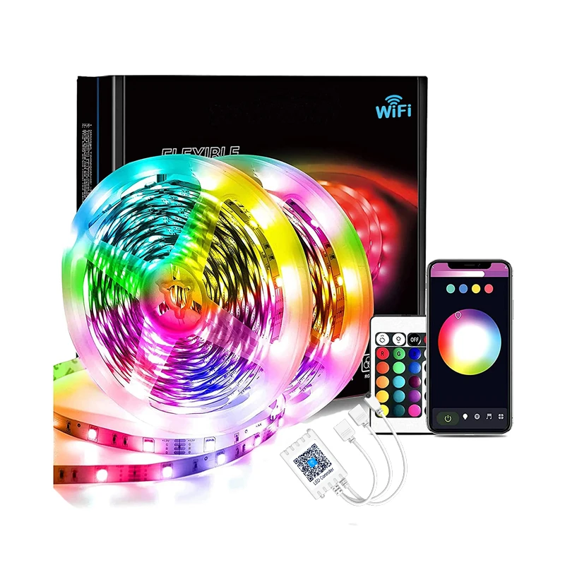100ft 12V 30 meter 5050 RGB Red Green Blue colour Bluetooth App Control Smart LED Strip Light for Home Bedroom