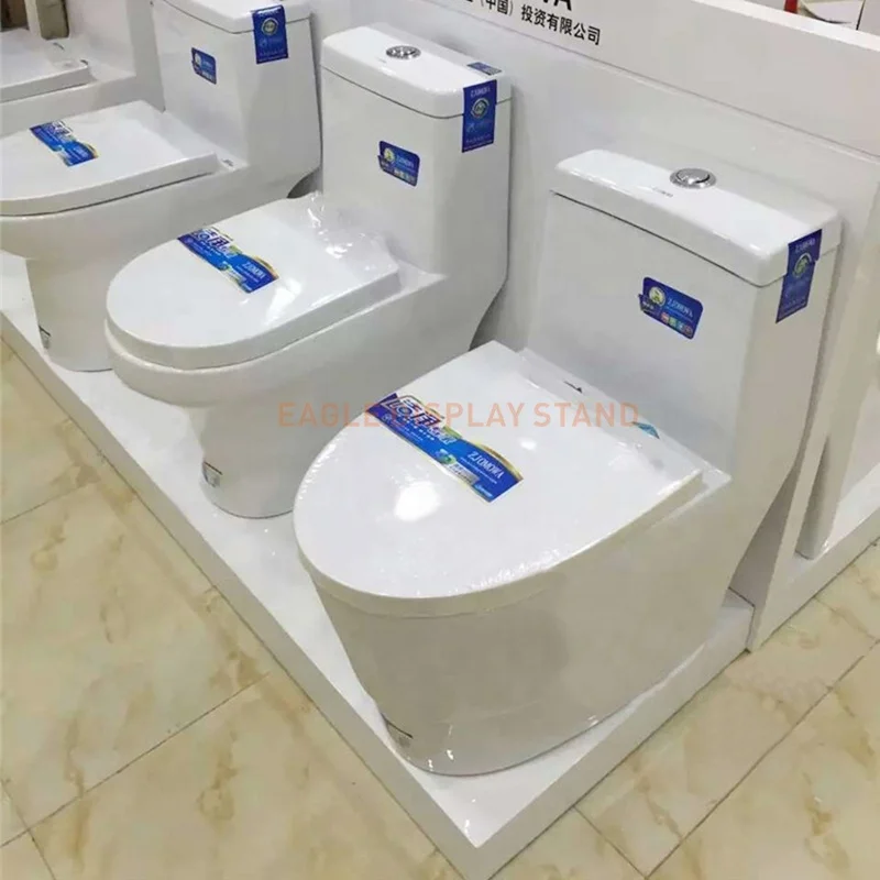High end MDF material bathroom toilet shop advertising display stand