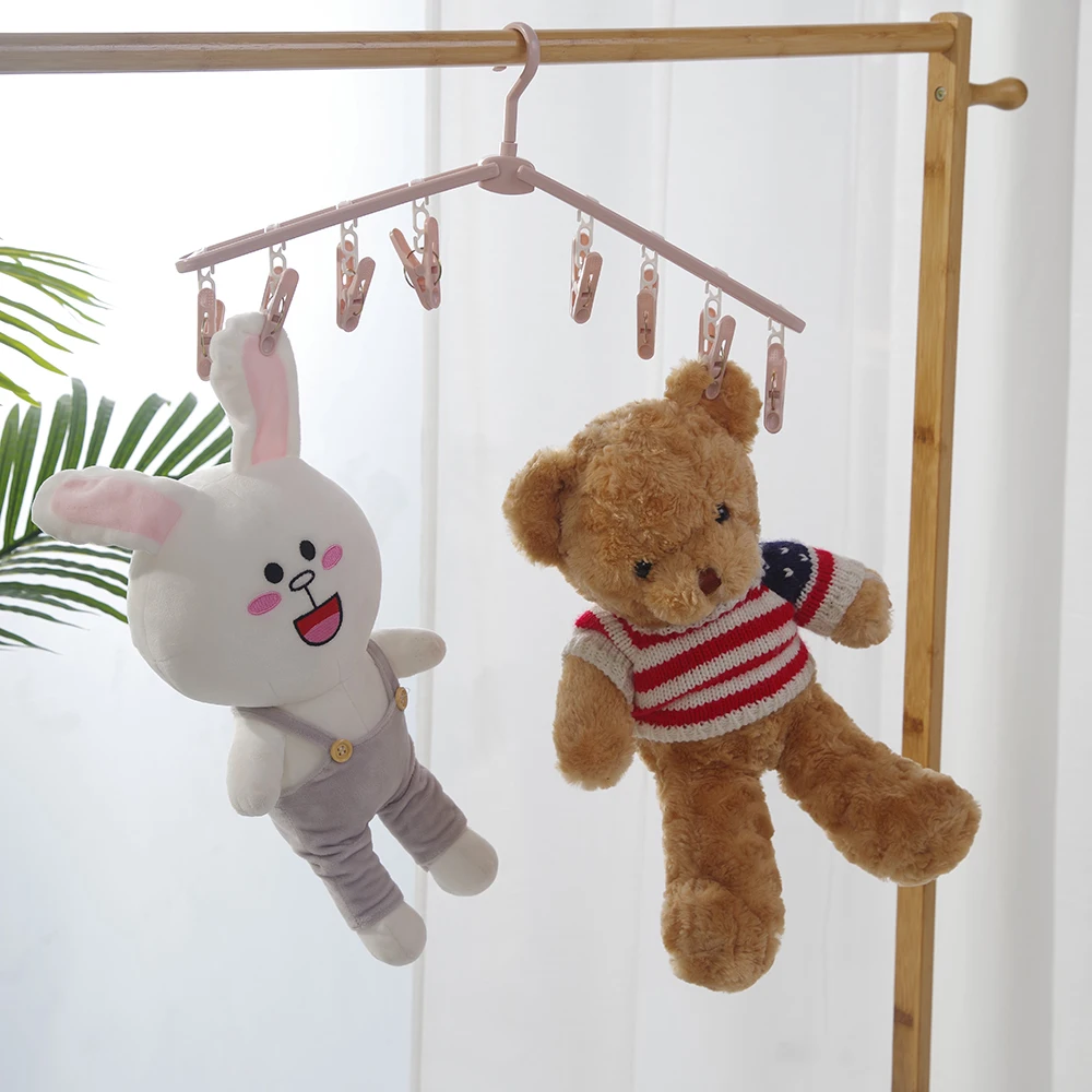 Foldable Clothes Hangers Coat Rack Kids Hanger Clothing Drying Rack Travel Sock Hangers