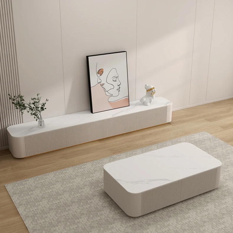 Wood Top With Marble Texture Minimalist Office Home Living Room Sofa Furniture Luxury Coffee Table Leisure Table Tea Table