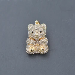Personalized Iced Out Moissanite Diamond Gold Silver Bling Bear Cross Letter Virgin Mary Hip Hop Fine Jewelry Pendants & Charms