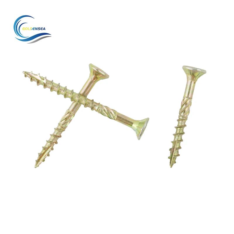 Zinc plated Spax decking turbo screws with pozi-3 drive double CSK head and serration thread