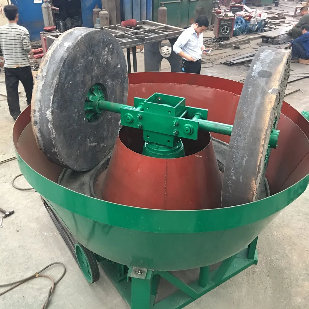1200 double wheel wet gold mill manganese molybdenum copper mill China wet pan mill