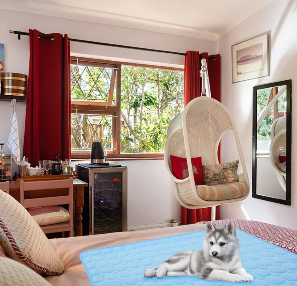 Dog Cold Mat, Cat Self-Cooling Pad, Washable for Kennels, Crates and Beds, Keep Pet Cool in Summer