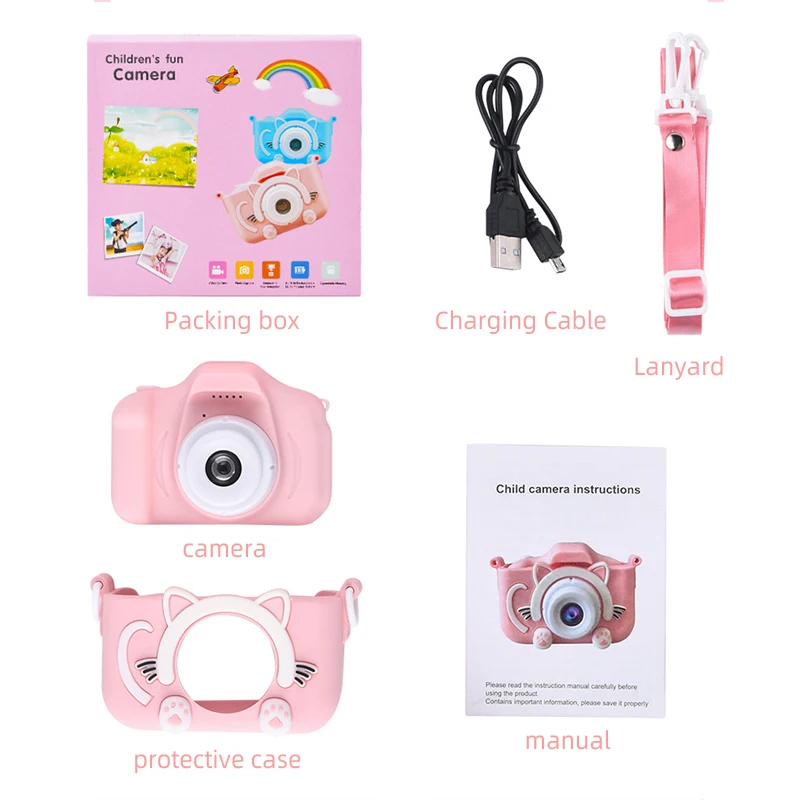 1080P HD Children Camera Mini Photo Camera Toy for Kids Gift