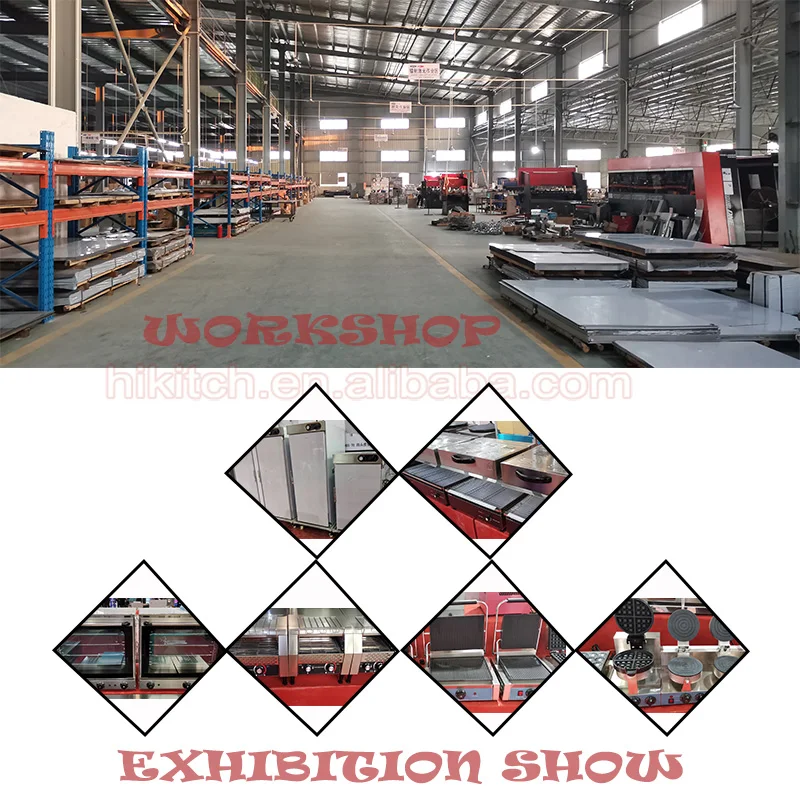 Commercial restaurant gas flat plate griddle with deep fryer single tank 6 potato chips frying combined cooker