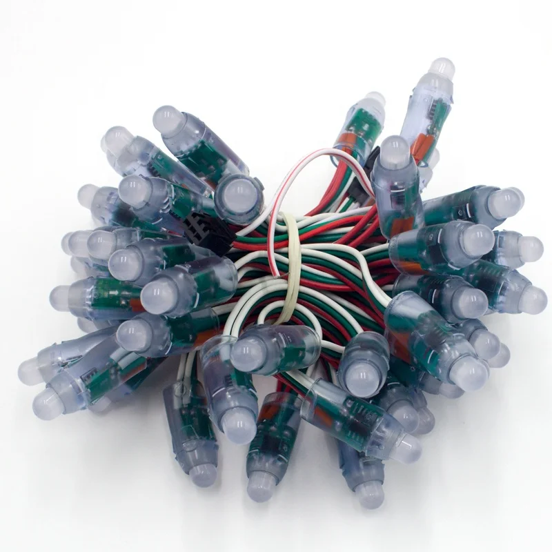5V 12mm Smart Led Point Pixel Module 5v String Light Led Pixel Ws2811 Rgb Luces Led IP68 50 Led Ceiling Lighting 5V Source