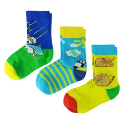 Oem wholesale custom design children cute  socks 100% cotton school teen boy jacquard kids cartoon crew sock