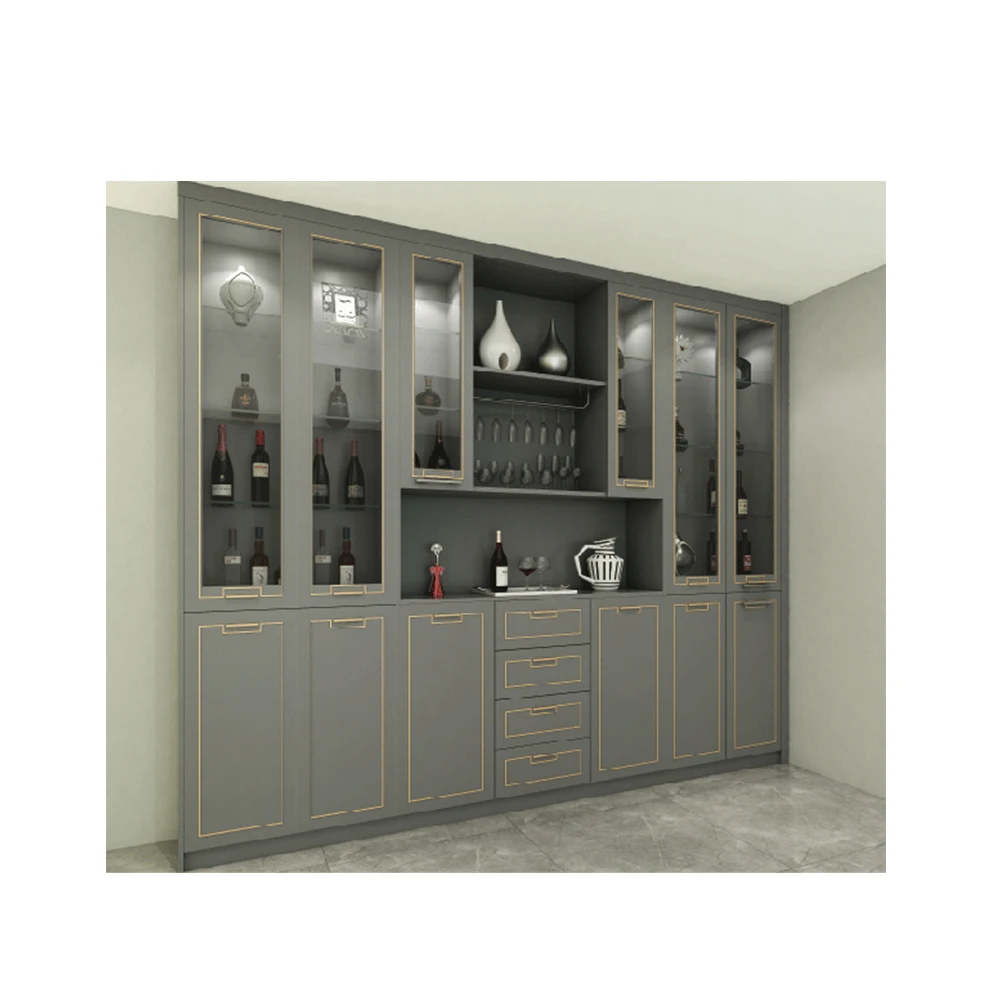 
Manufacturers provide pvc film modern kitchen living room panel cabinet door 