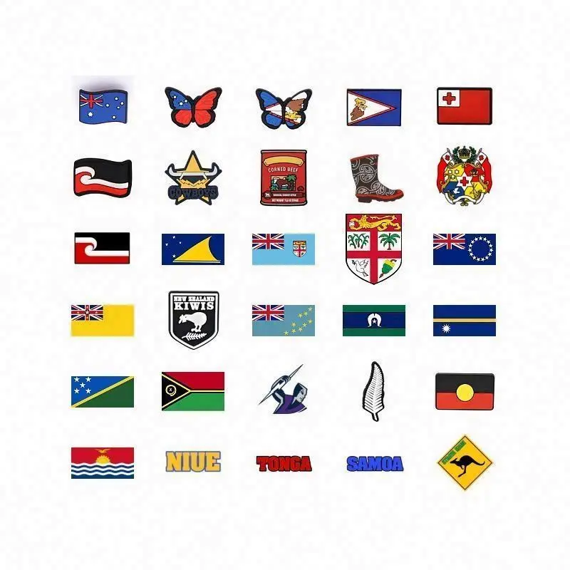 Australia summer beach Cook island country flag charm Maori for custom shoe lace Rarotonga shoes tag Samoan Tonga decoration