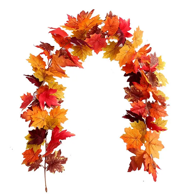 Fall Garland Maple Leaf, Hanging Vine Garland Thanksgiving Decor for Home Wedding Fireplace Party Christmas