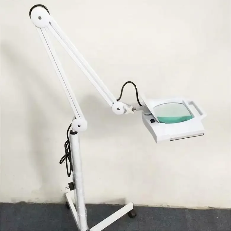 Tattoo Salon 5X Magnifying Floor Magnifying Glass With Light And Stand For Close Work Dental Manicure Deep Cleansing