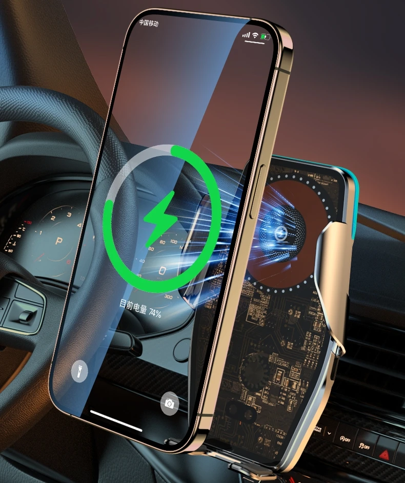 High Quality Universal Wireless Car Charger 15W qi Smart  Magnetic Mobile Phone Holder Wireless Charging