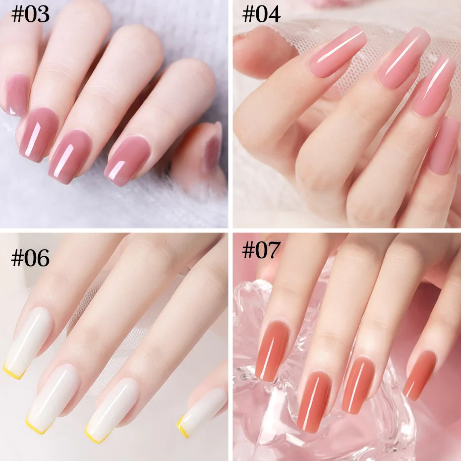 2021 15ml Acrylic Quick Building Extension Poly Nails Gel Nail Polish Pink Hard Jelly Soak off Gel Ideas Gershion