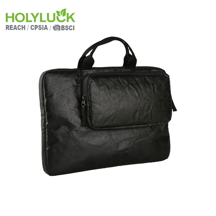 Customized 14 inch waterproof tote bag zipper dupont tyvek paper laptop travel bag with sleeve