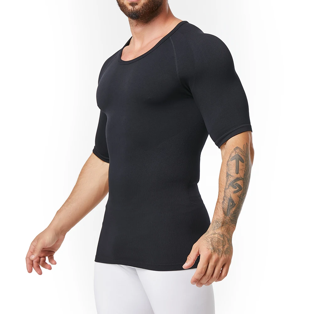 Seamless Compression Shirt Tank Tops Mens Shapewear To Hide Gyno Flatten Stomach Body Shaper Factory Drop Shipping WFDX02