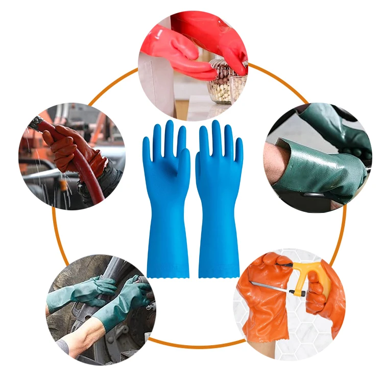 Sunnyhope XL Rubber Household Gloves Waterproof Latex Cleaning Gloves Anti-Cut Anti-Slip Arthritis Therapy Kitchen Work