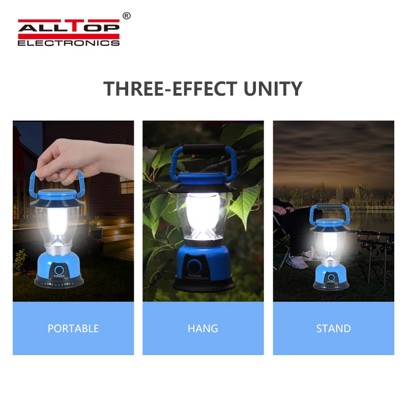 ALLTOP Rechargeable Portable Outdoor Hanging Emergency Lamp Solar Lantern LED Camping Light