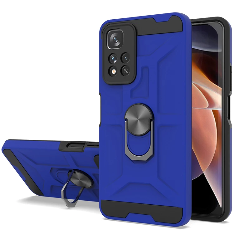 For Xiaomi Redmi Note 11 Pro Case Luxury Armor Soft Shockproof Magnetic Metal Ring Case for Redmi 10C 10 pro Car Holder Cover