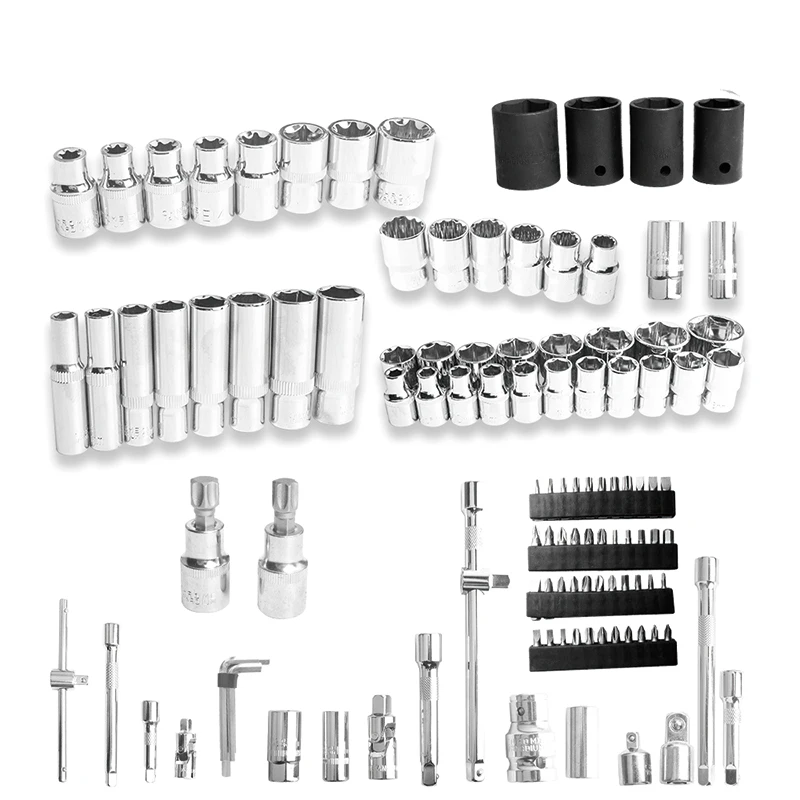 China Factory 151/171/216 Pcs Box Spanner Socket Set Ratchet Torque Wrench Hand Socket Spanner Tools Box