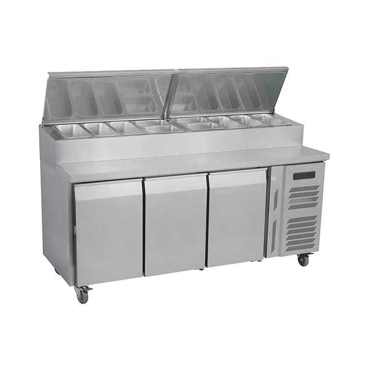 3 door salad pizza counter refrigerator/chiller/freezer