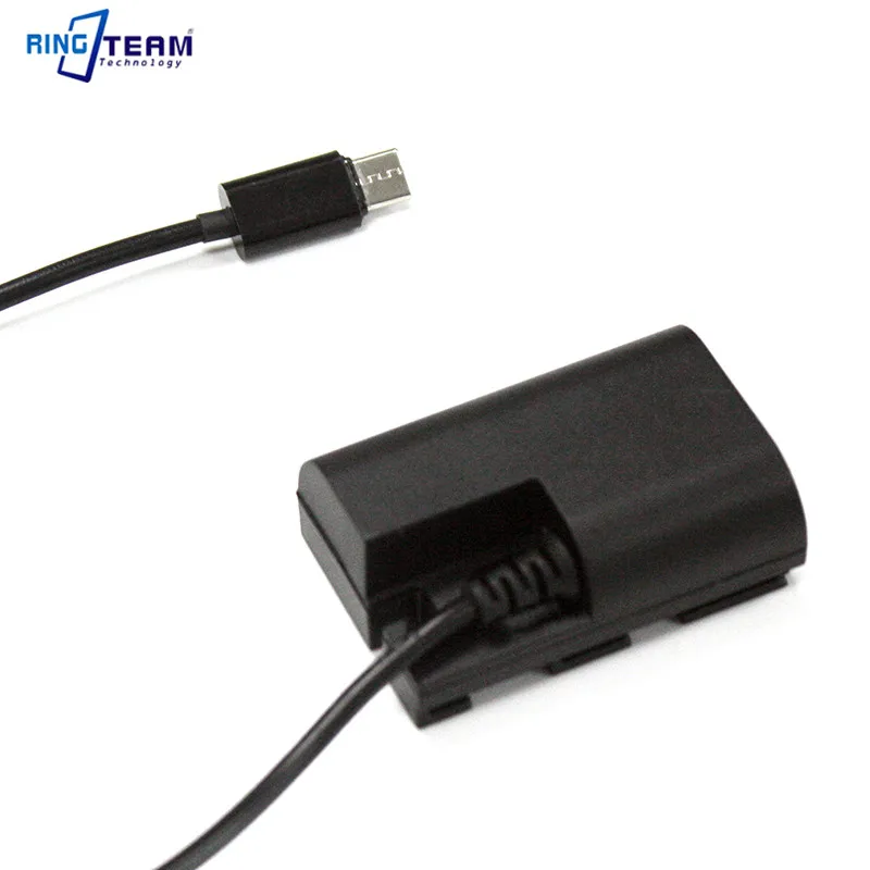 DSLR Camera Dummy Battery USB-C Type C DR-E6 Dummy Battery DC Coupler For 60D 70D 80D 5DS R 5D Mark IV III 5D4 5D3 5D2 II