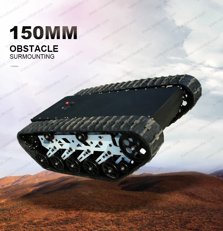Home Security Robot Outdoor Network Switch Rubber Tracked Chassis