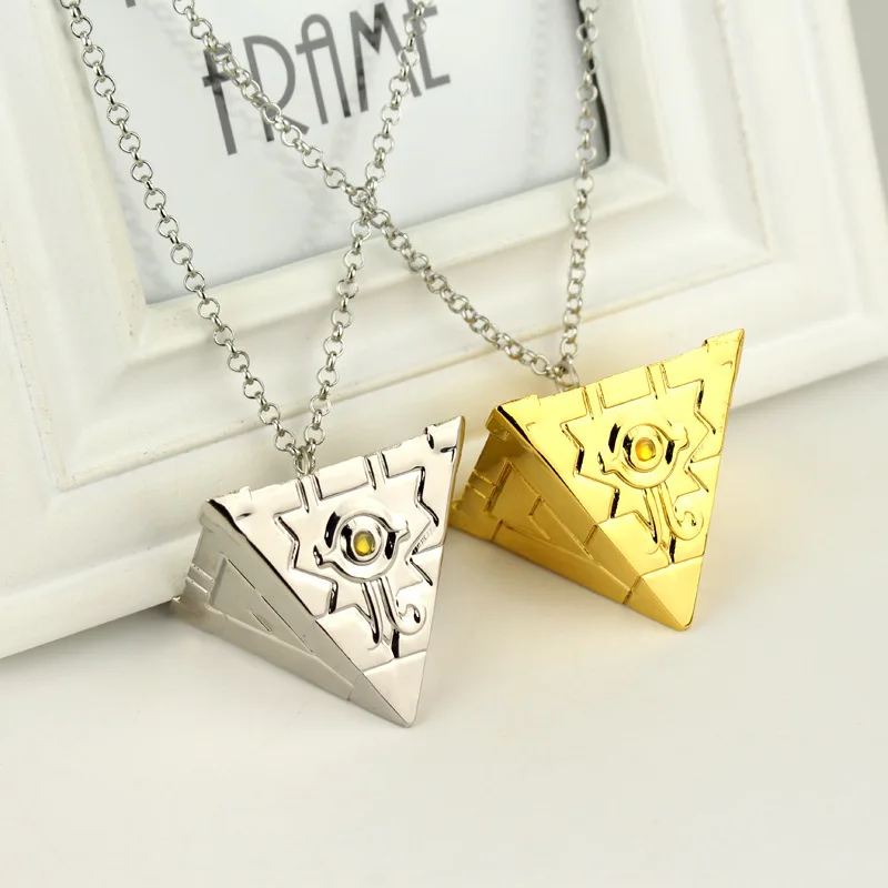 2021Yu-Gi-Oh Block Necklace Triangle Upside Down Personality Pendant Matching Accessories for Men Amazon Wish Hot Style
