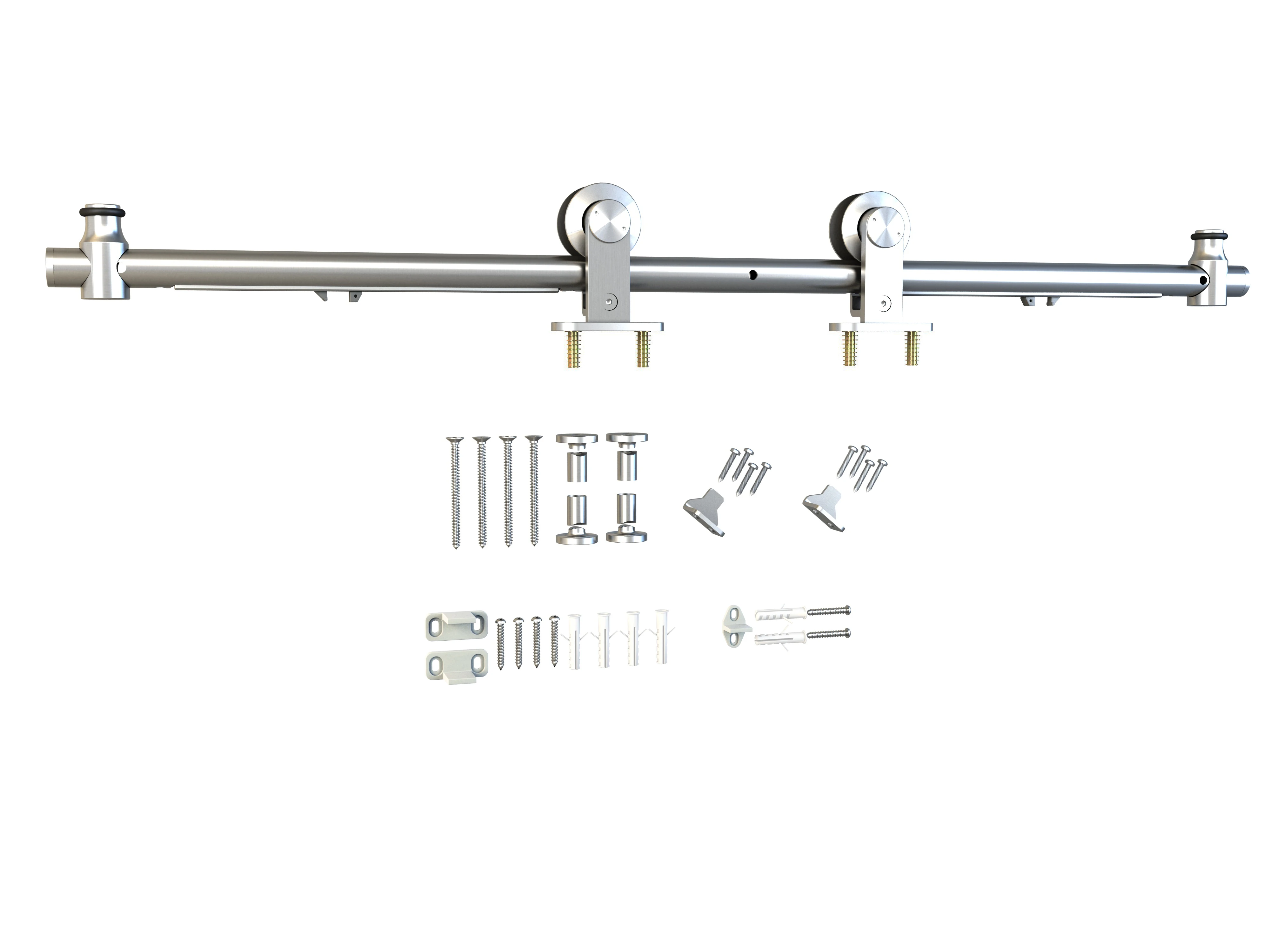 Stainless Steel Aero Sliding Barn Door Hardware Kit