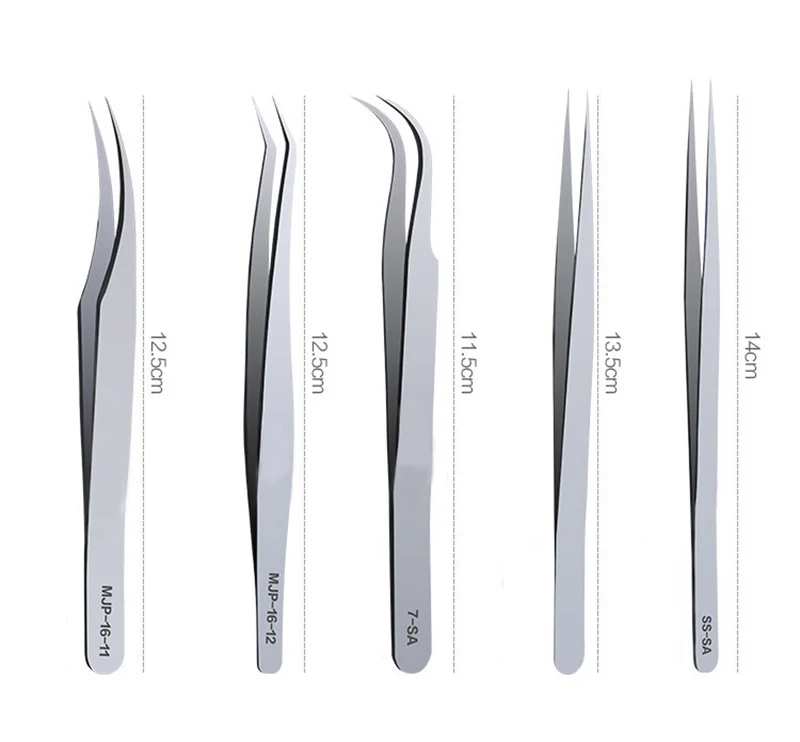 Набор пинцетов для наращивания ресниц 5 шт. в 1