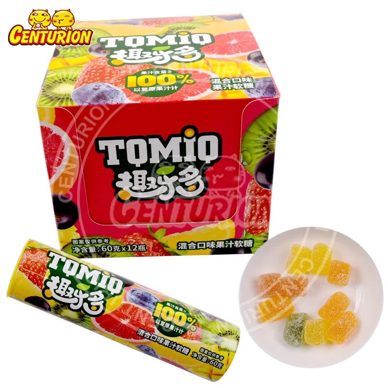 Wholesale natural juice Mixed fruit flavored bucket vegan Gummy Jelly Halal Sweet Candy