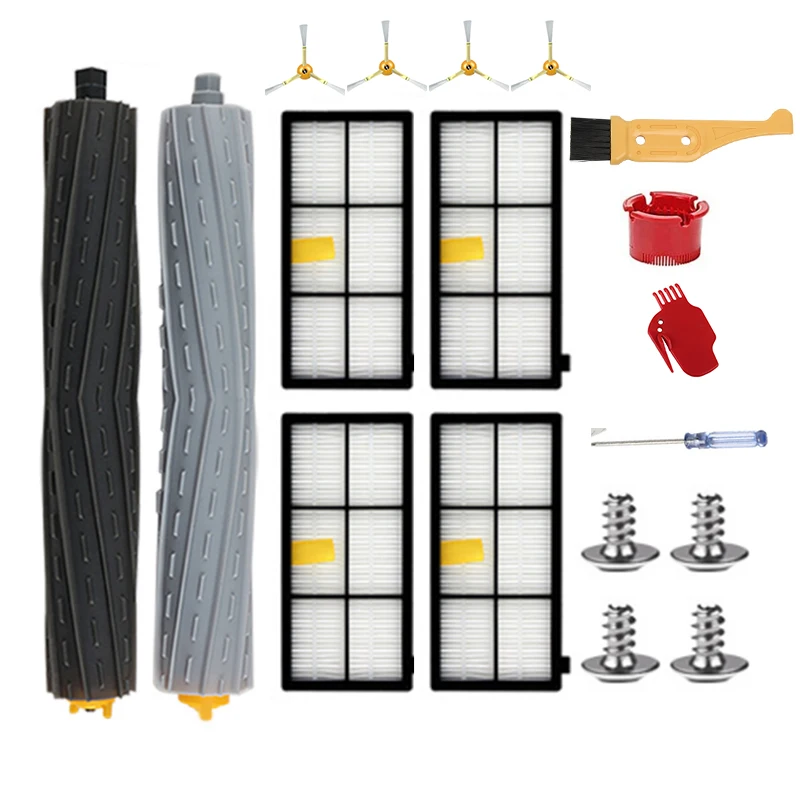 Robot Vacuum Cleaner Replacement Main Roller Brush Side Edge Brush Hepa Filter Fit For Irobots Roombas 800 900 Series