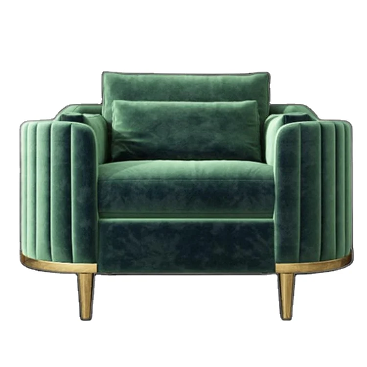 
JS4059 home living room furniture scandinavian sofa set comfortable chaise couch sectional green velvet corner fabric sofa 