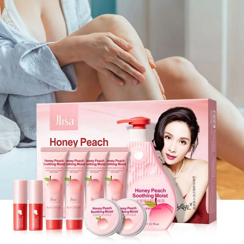 Peach Extract Chemical Peel For Face Skin Care Sets Of Men Beauty Set Hand Cream Foot Cream Body Lotion Lip Balm body care set