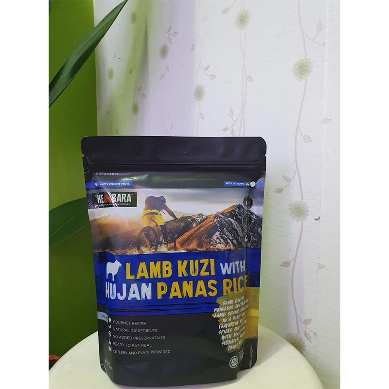 High Quality Wholesale Price Kembara Meals Lamb Kuzi With Hujan Rice Comes with Heavy Duty Cutleries Set