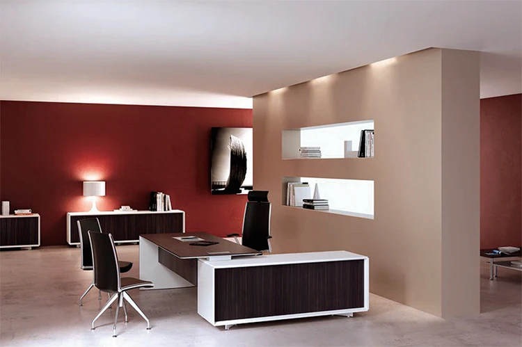 Fashionable design high quality solid wooden manager/CEO/boss black office table desk