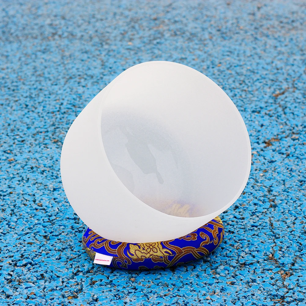 sound healing yoga meditation C D E F G A B C Note  milky white color quartz crystal singing bowl with free o-ring and mallet