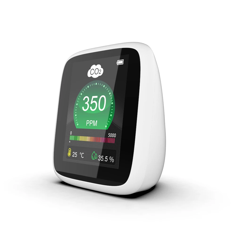 Mini CO2 Meter with NDIR Sensor Manually Calibrated Air Quality Monitoring System Gas Alarm for Home and Office Use