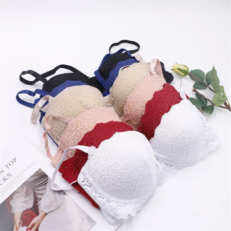 JUNXI Sexy Floral Lace Bra Thin Wire Lace Mesh Brassiere Breast Massager Bra High Quality Bra